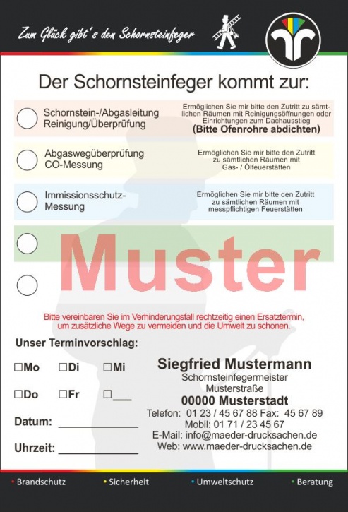 KD AZ "privatwirtschaftl." "Zum Glück..." - DIN A6, ZIV-Logo, mit Streifengummierung, mit Eindruck