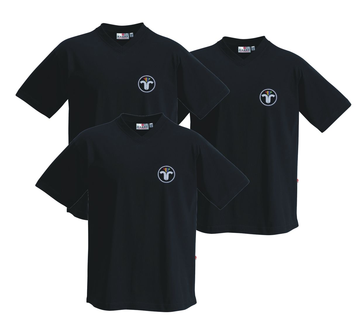 T-Shirt V-Ausschnitt, mit ZIV-Emblem L-Schwarz