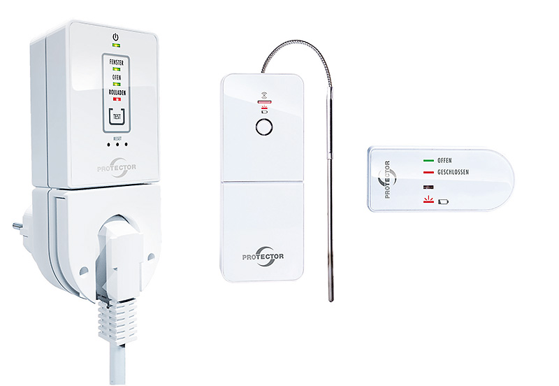 Funk Abluftsteuerung PROTECTOR Steckdose mit Ofenrohrthermometer DiBT zugel.