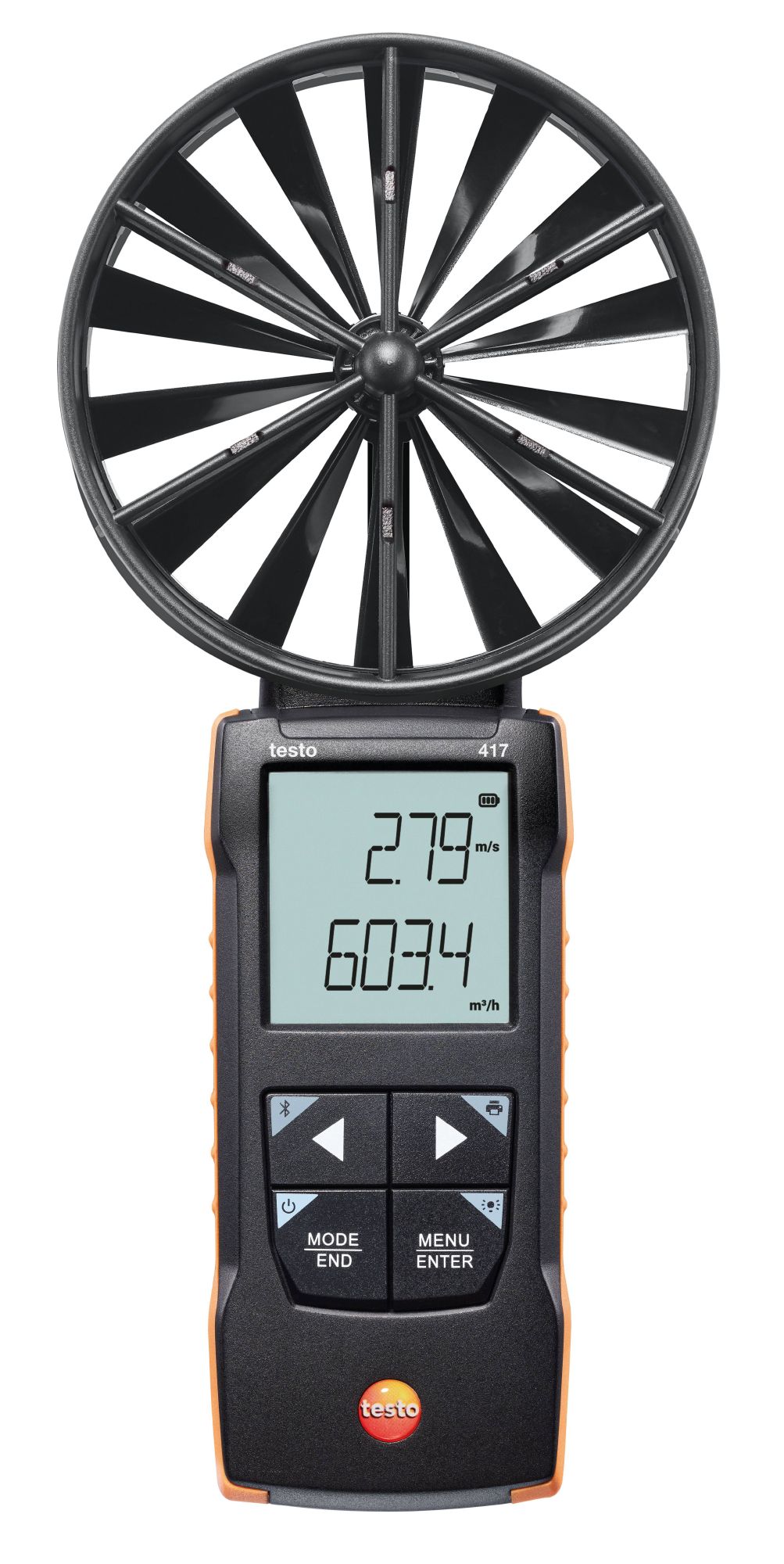 testo 417 – Digitales 100 mm-Flügelrad-Anemometer mit App-Anbindung