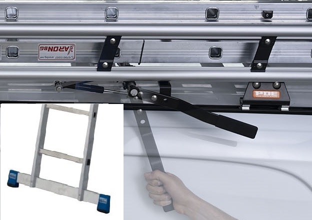 Leitersicherungshebel Beifahrerseite rechts für Leitern mit Traverse (breiter Standfuß)