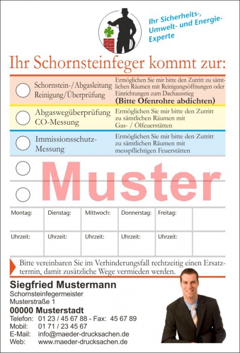 KD Ansagezettel, mit 2-facher Streifengummierung, DIN A6 mit Firmeneindruck