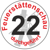 Jahreszahl - Etiketten "2022" "Feuerstättenschau durchgeführt"